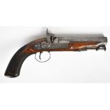 Gameson of London 40 bore percussion hammer action belt pistol with named and engraved lock,