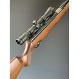 Weihrauch HW97K .22 underlever air rifle with chequered semi-pistol grip, raised cheek piece,
