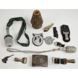 Collection of assorted Third Reich / Nazi German WW2 militaria including a Luftwaffe belt buckle,