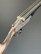 Holland & Holland 12 bore side by side sidelock ejector shotgun with fine scrolling engraving to the