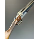 George Gibbs of Bristol & London 12 bore side by side ejector shotgun with rose and scroll engraving