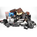 SLR and collectable cameras to include Olympus OM40 Program with Olympus 50mm 1:1.8, Inter-City MC