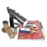 Refractor telescope, approximate diameter 10cm with two Olympus eyepieces, WW2 telescope military