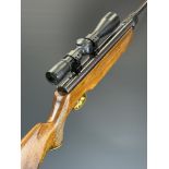 Weihrauch HW35 .22 air rifle with chequered semi-pistol grip, raised cheek piece, adjustable