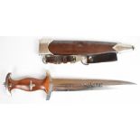 Third Reich / Nazi German SA (Sturmabteilung) dagger, the 22cm blade, marked with the motto 'Alles