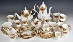 A collection of Royal Albert tea ware decorated in the Old Country Roses pattern including coffee