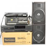 Technics home Hi-Fi separates comprising SL-JS1 record player / turntable, SL-PG100A CD Player, SA-