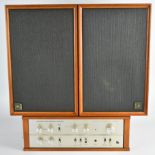 Retro Hi-Fi equipment comprising Luxman 707 integrated amplifier and a pair of Jordan Watts