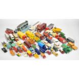 Over fifty vintage Dinky and Matchbox diecast model cars and similar to include Humber Hawk,