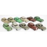 Eleven Dinky Toys '39 series' diecast model cars to include Studebaker Commander Coupé, Oldsmobile