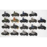 Eighteen Dinky Toys diecast motorcycles comprising police and civilian examples.