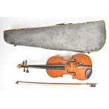 20th century violin labelled Remploy Great Britain, with two piece back measuring 35.5cm excluding