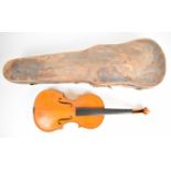 20th century violin labelled Robert J Vale, Droitwich,1986, with two piece back measuring 35cm