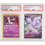 Pokémon TCG - Two Mewtwo Sword & Shield series cards comprising 2022 Pokémon Go V 030/078 and 2023
