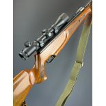 Theoben Evolution .22 air rifle with chequered semi-pistol grip and forend, raised cheek piece,