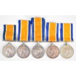 Five WW1 British War Medals named to 35836 Pte H. Holt, West Riding Regiment (W.RID.R.), 15183 Pte