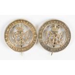 Two WW1 Silver War Badges numbered B42726 and B120106 respectively, B42726 awarded to R4/139518