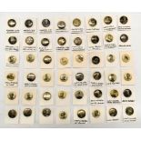 Forty eight Second Boer War patriotic celluloid button badges / stick pins, some with makers
