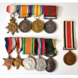 Family medal groups comprising Arthur Edward Savigar's 'Tonypandy Riots' WW1 and police medal