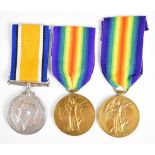 Three WW1 medals to the Staffordshire Regiments comprising British War Medal named to 16472 Cpl E.