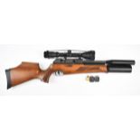 BSA Super Ten .22 PCP air rifle with chequered semi-pistol grip and forend, raised cheek piece,