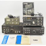 Amatuer or HAM radio equipment comprising Yaesu FT-990 HF transceiver, FT-101ZD SSB transceiver,