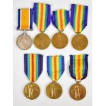 Seven WW1 Lancashire Regimental medals comprising British War Medal named to 1632 Pte R. Moore,