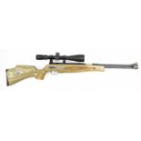 Weihrauch HW77K .177 underlever air rifle with green and grey laminate show wood stock, chequered