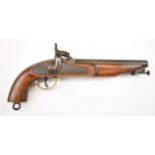 16 bore percussion hammer action Dragoon cavalry pistol with lock stamped '1854 Tower' and with