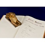 Cleopatra's Needle, Embankment, London interest bronze sphinx maquette and foundry visitors book.