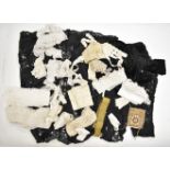 Victorian velvet / chenille ladies jacket, lace waistcoat, corset and a large collection of 19thC