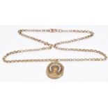 Victorian yellow metal chain made up of circular links (7.5g, tests as 7ct gold) and a Victorian