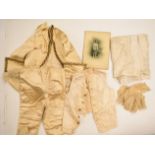 Late Georgian / Victorian child's silk outfit comprising a brocade waistcoat, jacket with gold