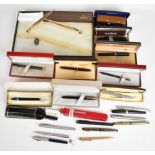 Twenty one Sheaffer fountain and ballpoint pens, some in original boxes, together with a Shaeffer