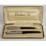 Parker 51 cased fountain pen and propelling pencil set
