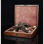 A pair of Palmer of London 4 bore flintlock pocket pistols each with named and engraved lock,