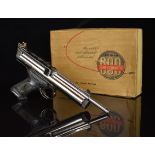 Crosman 600 semi-automatic .22 CO2 air pistol with chrome finish, multi-shot magazine, shaped