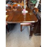A Victorian mahogany extending dining table 117cm deep x 77cm high