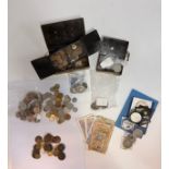A collection of miscellaneous coins and banknotes, British and foreign, George III and later,