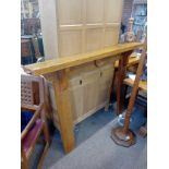 Robert Thompson, a Mouseman oak fire surround, c.1980s, adzed, the mantel with carved mouse
