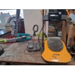 A EPOER lawnmower and RYOBI strimmer (only one battery) plus Bosch AHS chainsaw