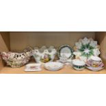 A Collection of porcelain by makers Meissen, Dresden, consisting of centrepieces, cups and