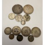 A collection of assorted foreign silver coins, 18th Century and later, comprising a Louis XVI 1 Écu,