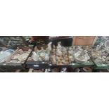 Seven Boxes of mainly German porcelain figurines and plates including Sitzendorf, Meissen, Dresden