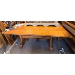 Trevor Hutchinson, a Squirrelman oak refectory dining table, adzed, with carved squirrel