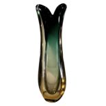 FLAVIO POLI, MID CENTURY MURANO SOMMERSO GLASS VASE, CIRCA 1955. (h 27cm x w 8.5cm x d 6cm)