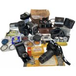 NIKON F-801 AF WITH SIGMA ZOOM 75MM-300MM, TOGETHER WITH A COLLECTION OF CAMERAS To include a