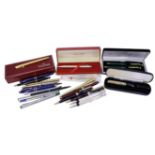 A VINTAGE CARAN D'ACHE ECRIDOR BALLPOINT PEN, TOGETHER WITH A COLLECTION OF OTHER PENS To include