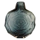WHITEFRIARS, A MID CENTURY INDIGO GLASS ‘BANJO’ VASE Designed by Geoffrey Baxter, mold blown glass