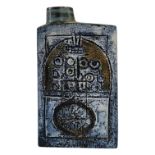 TROIKA, AN ART POTTERY VASE SLAB VASE Moulded abstract geometric design, signed to base and